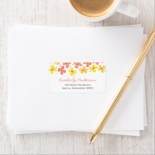 Étiquette Pink Summer Daisy Pop Fun Fun Anniversaire Adresse