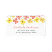 Étiquette Pink Summer Daisy Pop Fun Fun Anniversaire Adresse (Devant)