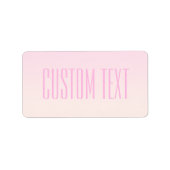 Étiquette Pink to Peach Sunset Ombre avec texte personnalisa (Devant)