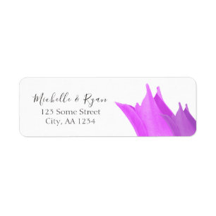 Étiquette Pink Tulip Flower Wedding Address Label