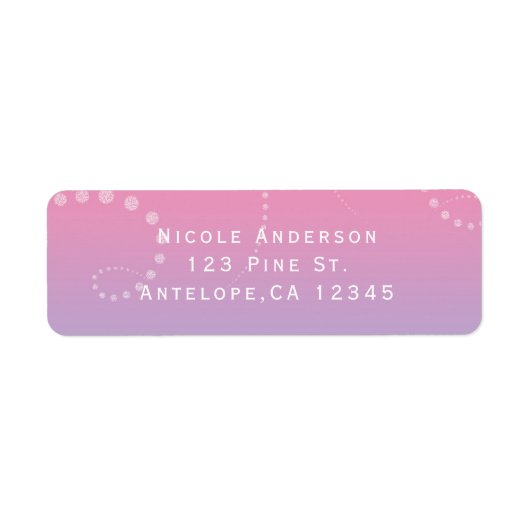 Étiquette Pink violet bleu plongé Invitation de fête d'anniv (Devant)