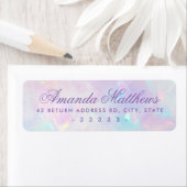 Étiquette Pink violet opale look calligraphie script retour (En situation)