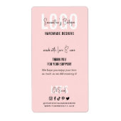 Étiquette Pink & White Merci pour l'emballage du logo d'acha (Devant)