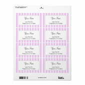 Étiquette Pink White Stripes Custom Template Large Shipping (Feuille entière)