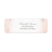 Étiquette Pink Winter Wonderland Snowflake Adresse de retour (Devant)