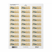 Étiquette Pins, Cerf doré, Fond doré scintillant (Feuille entière)