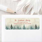 Étiquette Pins de neige vintages Retourner l'adresse Étiquet (En situation)