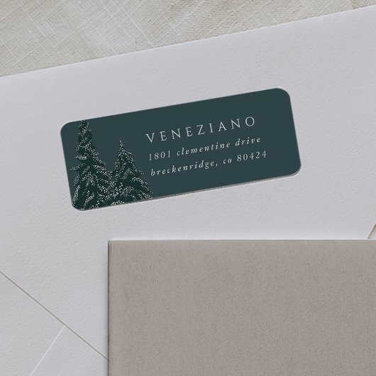Étiquette Pins neigeux À feuillage persistant Tree Holiday A