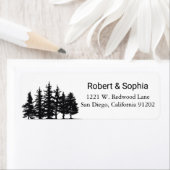 Étiquette Pins noirs et blancs Mariage d'hiver Retour (En situation)