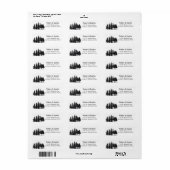 Étiquette Pins noirs et blancs Mariage d'hiver Retour (Feuille entière)