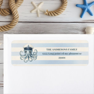 Étiquette Pipe nautique Ahoy     Bleu Pastel