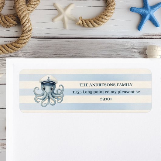 Étiquette Pipe nautique Ahoy | | Bleu Pastel