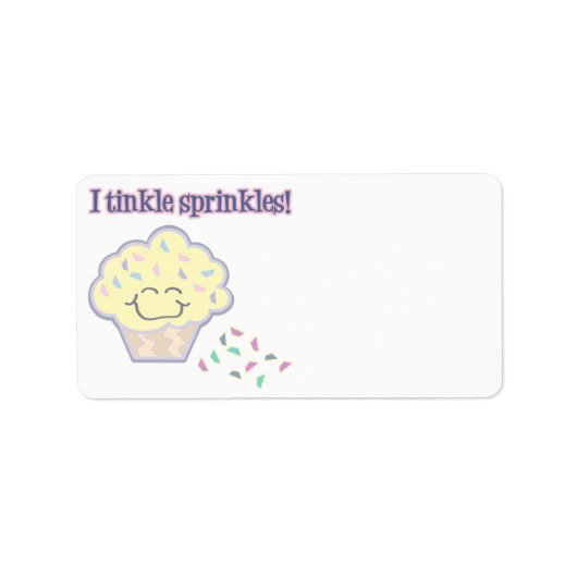 Étiquette pipi paillettes gâteau rigolo (Devant)