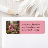 Étiquette Pique-nique mignon rose Pixie et souris (En situation)