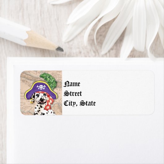 Étiquette Pirate dalmate (En situation)