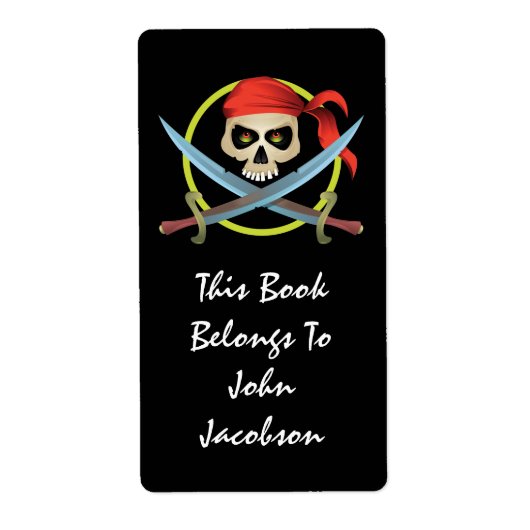 étiquette Pirate de crâne 3D (Devant)
