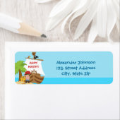 Étiquette Pirate Ship Boy Anniversaire Retour Adresse Étique (En situation)