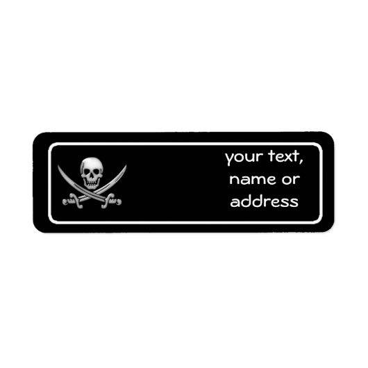 Étiquette Pirate Skull & Shones d'épée (TLAPD) (Devant)