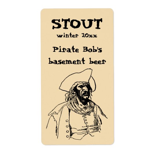 Étiquette Pirates vintages, un croquis de Buccaneer par