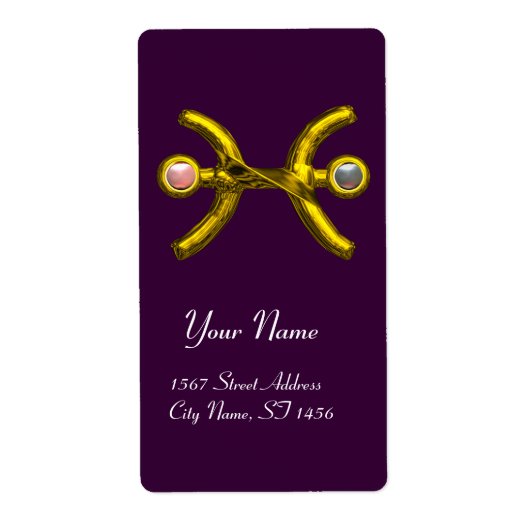 Étiquette PISCES ZODIAC ANNIVERSAIRE Perles blanches roses (Devant)