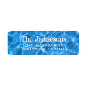 Étiquette Piscine Bleu Aqua Photo Éclaboussure (Devant)