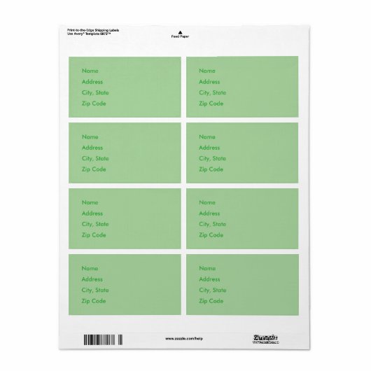 Étiquette Pistachio (Feuille entière)