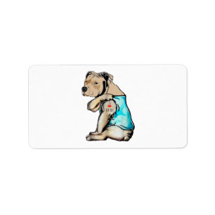 Étiquette Pitbull Chien J'aime Papa Tatouage Drôle Famille