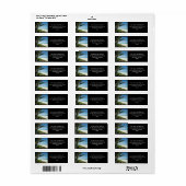 Étiquette Pittoresque Beach, branche de palmiers latéraux (Feuille entière)