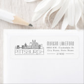 Étiquette Pittsburgh, Pennsylvanie Stylisated Skyline | (En situation)