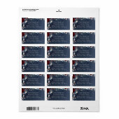 Étiquette Pivoine en Cascade Bourgogne Marine Courrier (Feuille entière)