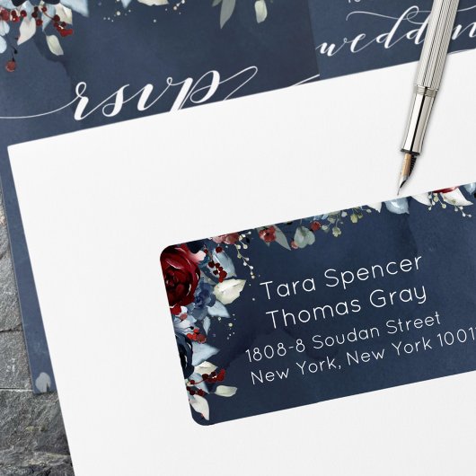 Étiquette Pivoine en Cascade Bourgogne Marine Courrier