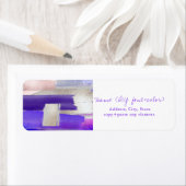 Étiquette PixDezines Aquarelle Abstraite Argent ultraviolet (En situation)