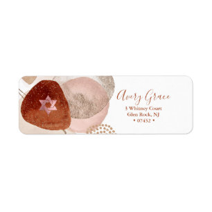 Étiquette PixDezines Aquarelle Blush Terra Cotta Abstrait L