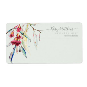 Étiquette PixDezines Aquarelle Eucalyptus Fleurs