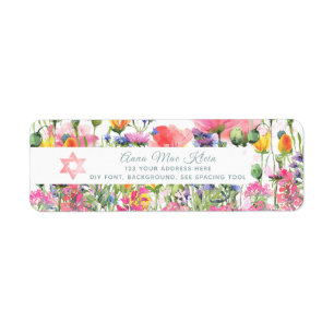 Étiquette PixDezines Aquarelle Fleurs sauvages Pré