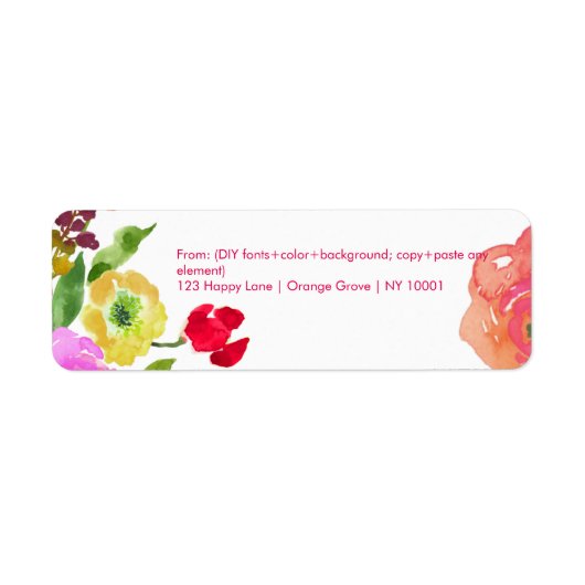 Étiquette PixDezines aquarelle florale/ranunculus/do-it-your (Devant)