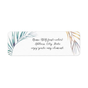 Étiquette PixDezines Aquarelle Palm Fronds, Verdure