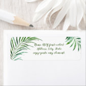 Étiquette PixDezines Aquarelle Palm Fronds, Verdure (En situation)