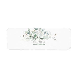 Étiquette PixDezines Aquarelle Rusttique Verdure Eucalyptus