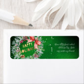 Étiquette PixDezines Aquarelle Vacances hiver Wreath (En situation)