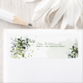 Étiquette PixDezines Aquarelle Vert Gomme Bleu Eucalyptus (En situation)