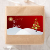 Étiquette PixDezines Arbre de Noël rétro (En situation)