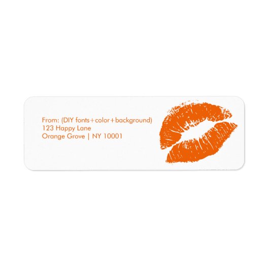 Étiquette PixDezines baiser/lèvres/orange (Devant)