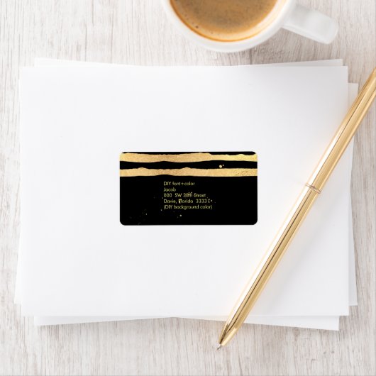 Étiquette PixDezines bandes de feuille d'or (En situation)