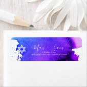 Étiquette PixDezines Bar Mitzvah Electric Purple Aquarelle (En situation)