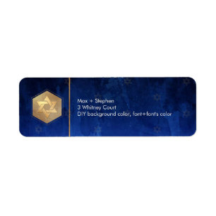 Étiquette PixDezines Barre Mitzvah Aquarelle bleu marine
