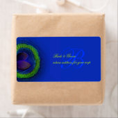 Étiquette PixDezines bleu cobalt oeil paon (En situation)