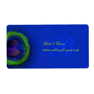 Étiquette PixDezines bleu cobalt oeil paon