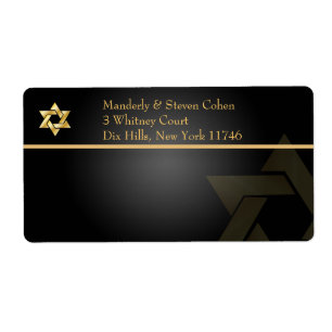Étiquette PixDezines Classic Bar Mitzvah/noir+or/Livraison