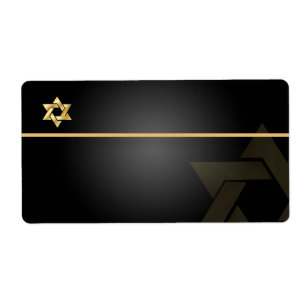 Étiquette PixDezines Classic Bar Mitzvah/noir+or/Livraison